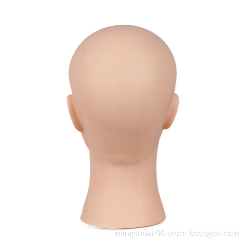 Smiling eyelash extension mannequin head with removable eyelids